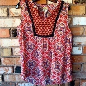 Anthropologie Fig & Flower Sleeveless Boho Top